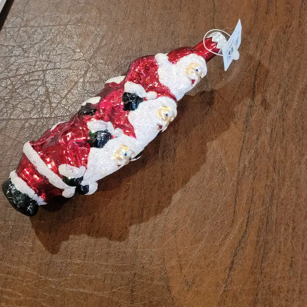 Vintage Cost Plus World Market Glass Santa Ornament Poland Blown Glass